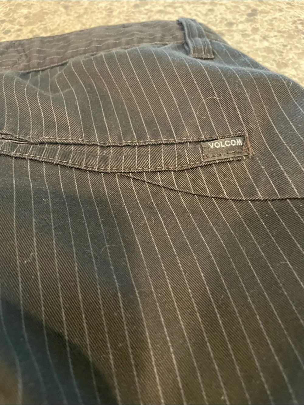 Volcom black pinstripe